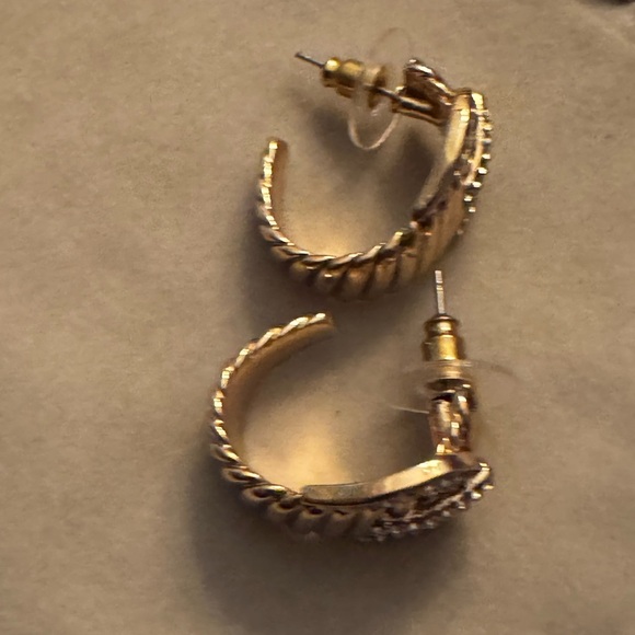 Anthropologie Gold Tone and Pave Women's Earrings - Picture 2 of 6